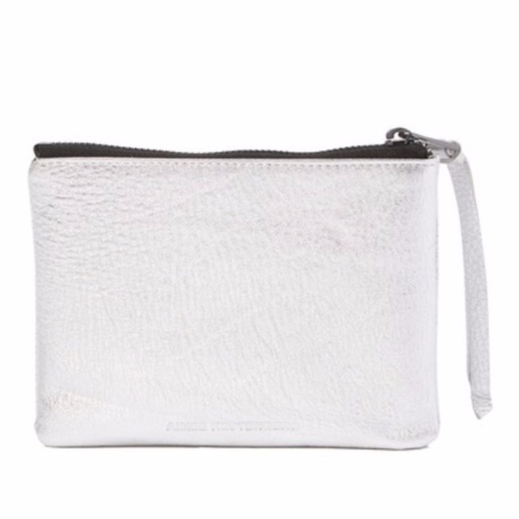 Aimee Kestenberg Silver Leather "Happy Hour Fund" zippered pouch - NWT - Picture 7 of 7